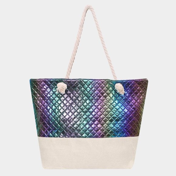 iridescent beach bag